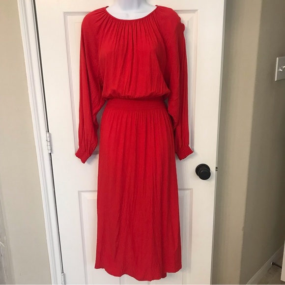 H&M Dresses & Skirts - Women's Red H&M Long sleeve Midi Dress